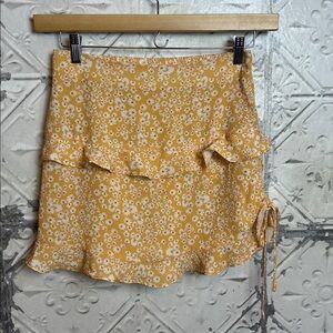 Princess Polly Mustard Floral Skirt